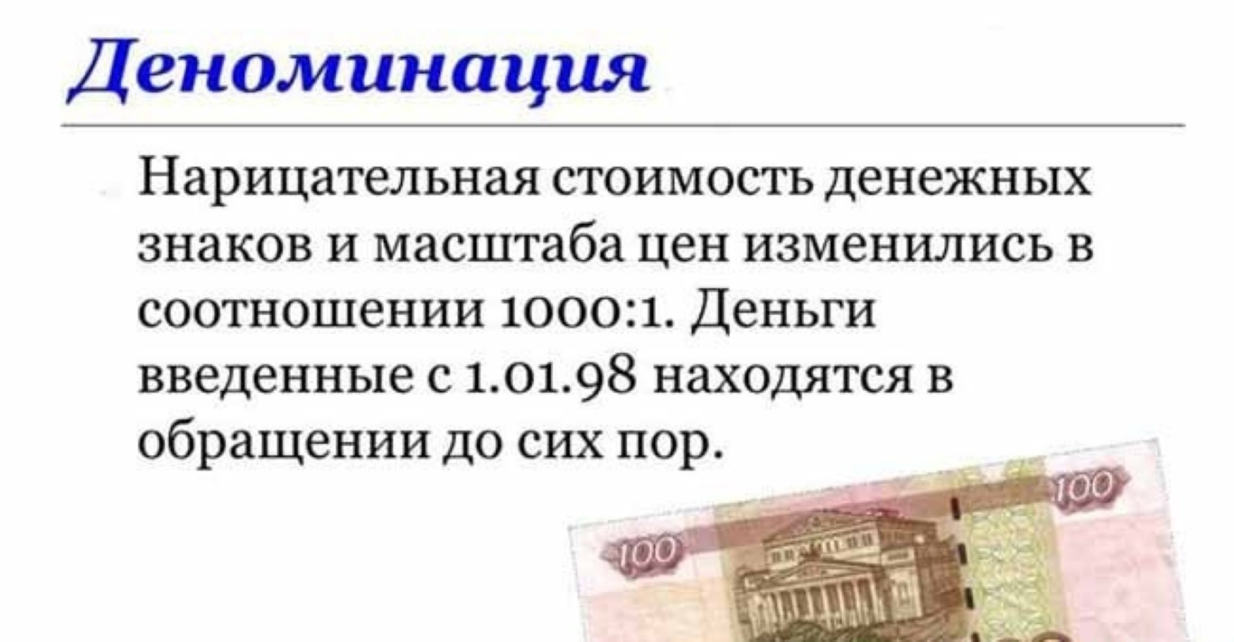 Объявлена деноминация рубля в 2020