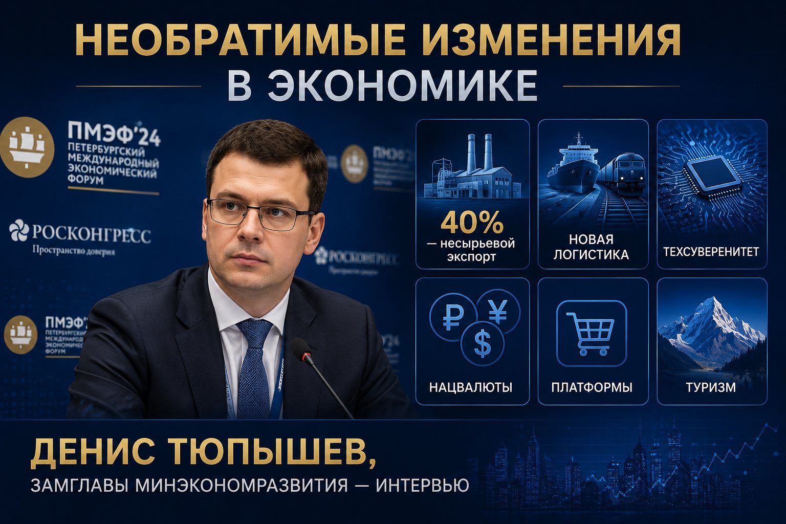 Денис Тюпышев интервью необратимые изменения экономики Россия ПМЭФ 2026