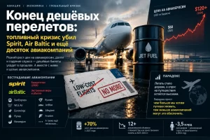 Конец дешёвых перелётов: топливный кризис убил Spirit, Air Baltic и ещё десяток авиакомпаний