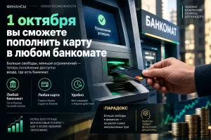 С 1 октября вы сможете пополнить карту в любом банкомате