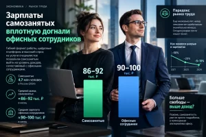 Зарплаты самозанятых вплотную догнали офисных сотрудников